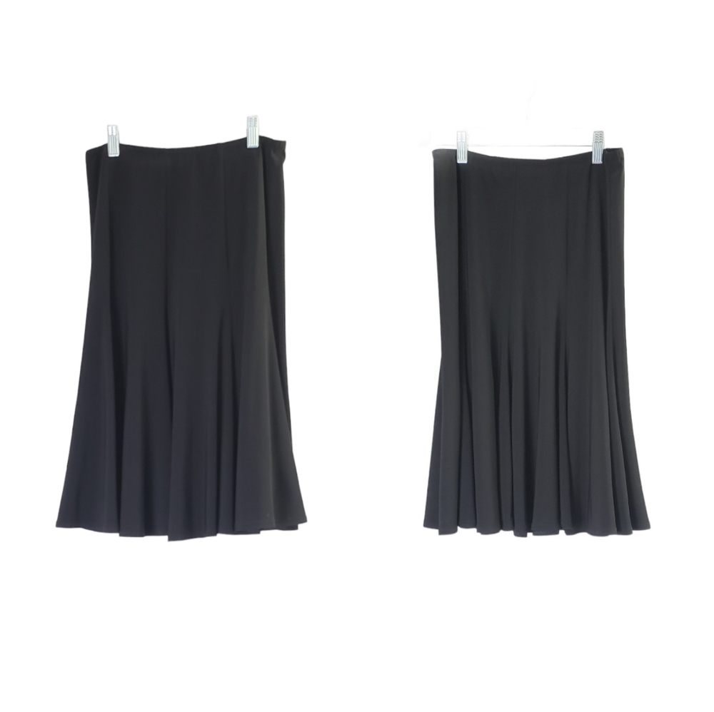 ⚪️2/$20 Joseph Ribkoff Black Pleated Flare Skirt Sz 6 Femine Romantic